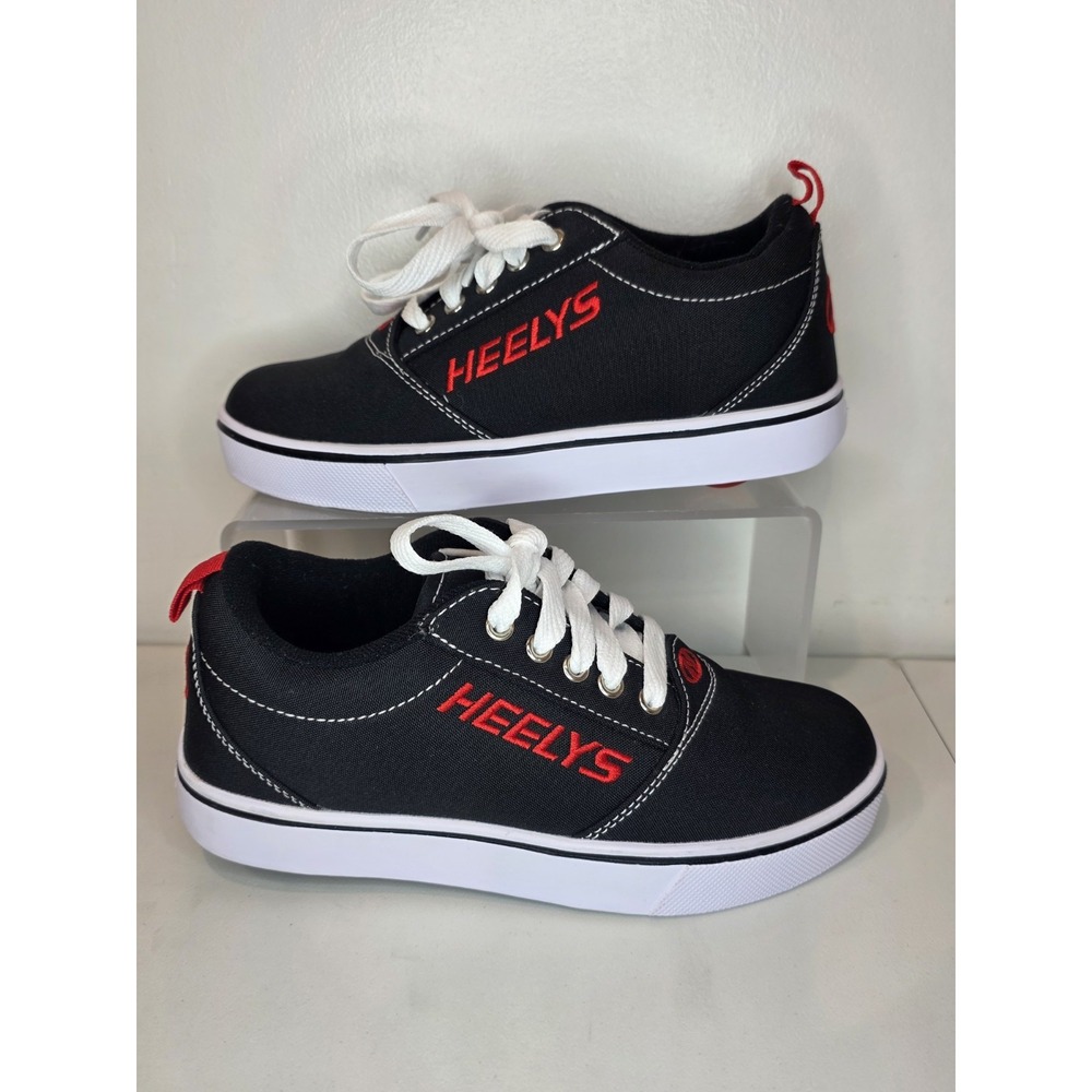 Heelys Pro 20 Roller Shoes Youth 4 Black Red White w/ Wheels EU 35